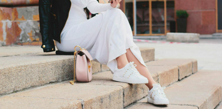 white luxury trainers