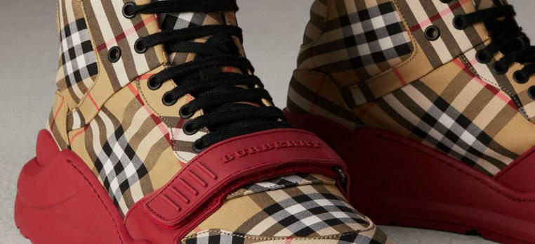 red burberry sneakers