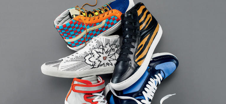 high end high top sneakers