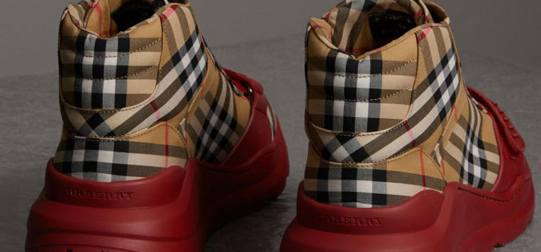 burberry vintage check high top sneakers