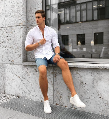 White Shirt with Shorts Outfit Ideas