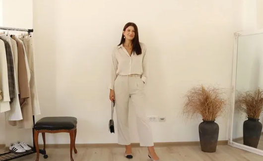 White Shirt with Neutral Colors