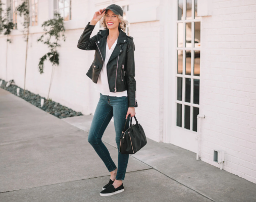 White Shirt with Leather Jackets