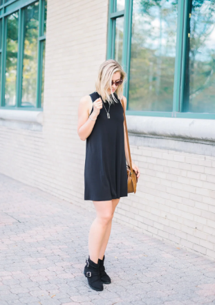Little Black Dress with Boots Outfit Ideas
