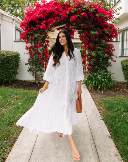 White Maxi Dress Outfit Ideas